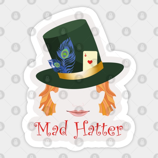 Mad hatter portrait Sticker by Svetlanarto_printables